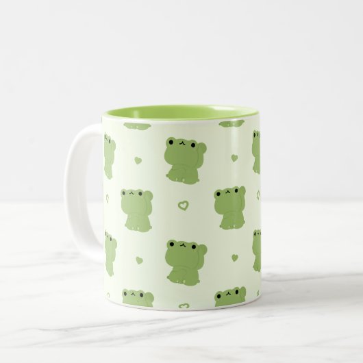 Tasse 2 Couleurs Couple de grenouille mignonne (Devant gauche)
