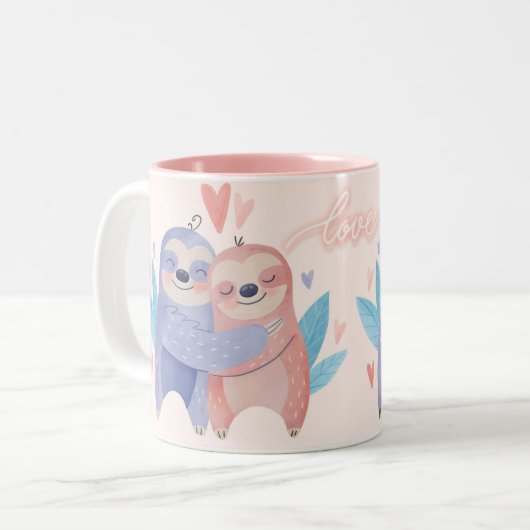 Tasse 2 Couleurs Couple de Sloth (Devant gauche)