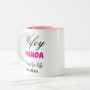 Tasse 2 Couleurs Couple marié sur mesure Wifey