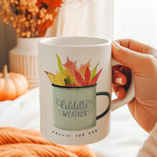 Tasse 2 Couleurs Couple Météo aquarelle chute personnalisée