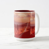 Tasse 2 Couleurs Couple sur la plage Valentine (Devant droit)