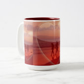 Tasse 2 Couleurs Couple sur la plage Valentine (Devant gauche)