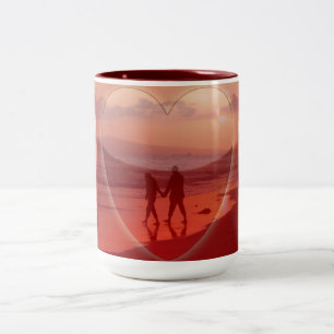 Tasse 2 Couleurs Couple sur la plage Valentine