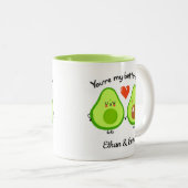 Tasse 2 Couleurs Couple Valentines Couple Avocado mignonne cadeau d (Devant droit)