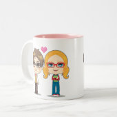 Tasse 2 Couleurs Couples de geek (Devant gauche)