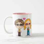 Tasse 2 Couleurs Couples de geek (Gauche)