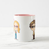 Tasse 2 Couleurs Couples de geek (Centre)