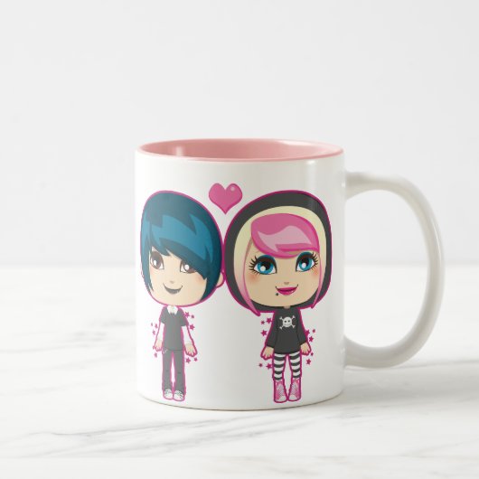 Tasse 2 Couleurs Couples d'Emo (Droit)