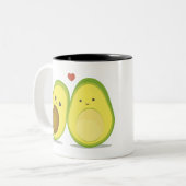 Tasse 2 Couleurs Couples mignons d'avocat (Devant gauche)