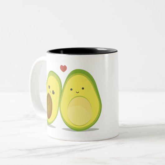 Tasse 2 Couleurs Couples mignons d'avocat (Devant gauche)