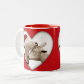Tasse 2 Couleurs Couples mignons de chèvre de Noël (Devant gauche)