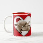 Tasse 2 Couleurs Couples mignons de chèvre de Noël (Gauche)