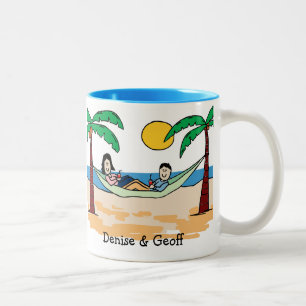 Tasse 2 Couleurs Couples Vacationing - couleur faite sur commande