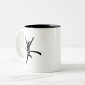 Tasse 2 Couleurs Coureur de marathon noire (Devant gauche)
