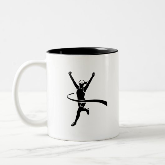 Tasse 2 Couleurs Coureur de marathon noire (Gauche)