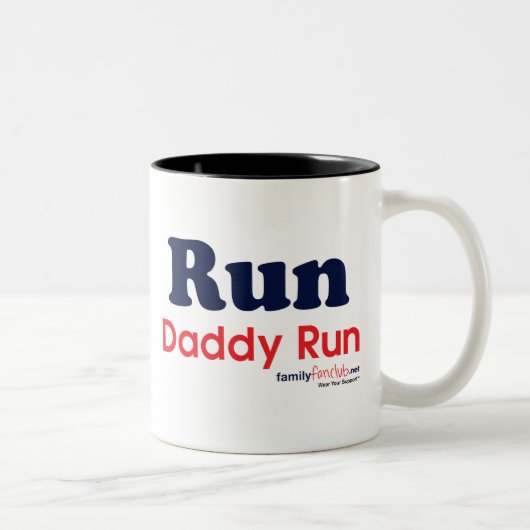 Tasse 2 Couleurs Courez la course de papa (Droit)