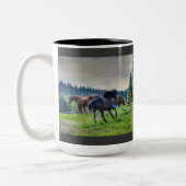 Tasse 2 Couleurs Courir Black Thoroughbred Percheron Horse Photo 3 (Gauche)