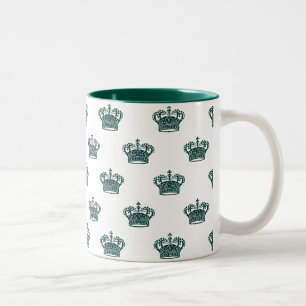 Tasse 2 Couleurs Couronne 01 - Chasseur vert sur blanc