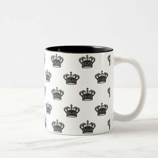 Tasse 2 Couleurs Couronne 01 - Noir sur blanc (Droit)