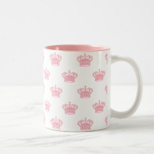 Tasse 2 Couleurs Couronne 01 - Rose sur blanc