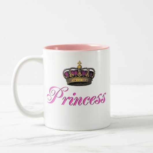 Tasse 2 Couleurs Couronne de princesse dans les roses indien (Gauche)