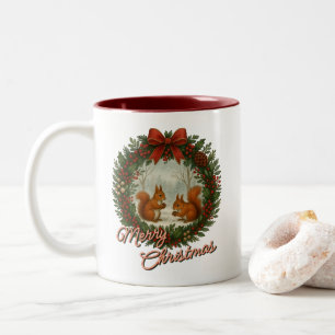 Tasse 2 Couleurs Couronne de vacances anglaise rétro avec des écure