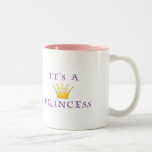Tasse 2 Couleurs Couronne d'or "c'est une princesse" avec la police