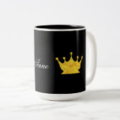 Tasse 2 Couleurs Couronne dorée personnalisée (Devant droit)