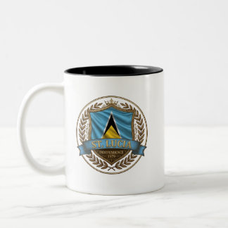 Tasse 2 Couleurs Couronne du patrimoine de Sainte-Lucie | Fierté ca