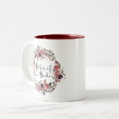 Tasse 2 Couleurs Couronne florale aquarelle boho mère de la mariée (Devant gauche)