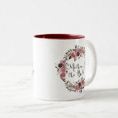 Tasse 2 Couleurs Couronne florale aquarelle boho mère de la mariée (Devant droit)