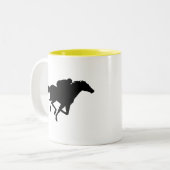 Tasse 2 Couleurs Course de chevaux ; jaune (Devant gauche)