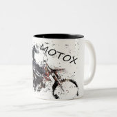 Tasse 2 Couleurs Course Moto-x (Devant droit)