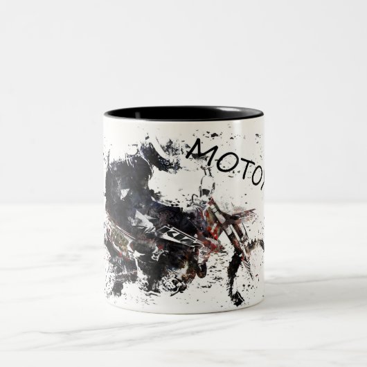 Tasse 2 Couleurs Course Moto-x (Centre)