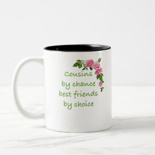 Tasse 2 Couleurs Cousins par hasard meilleurs amis par choix