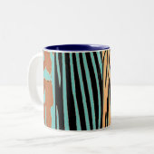 Tasse 2 Couleurs Coussin de bande Zèbre imprimé par un animal rusti (Devant gauche)