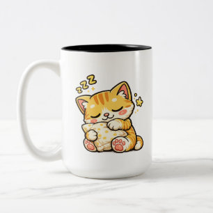 Tasse 2 Couleurs Coussin de chat endormi mignon