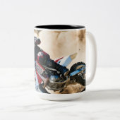 Tasse 2 Couleurs coussin de coureur de motocross (Devant droit)