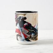 Tasse 2 Couleurs coussin de coureur de motocross (Centre)