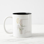 Tasse 2 Couleurs Coussin de fleur sauvage noir et blanc sur mesure (Gauche)