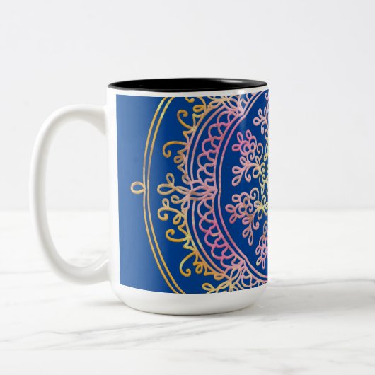 Tasse 2 Couleurs Coussin de jet mandala (Gauche)