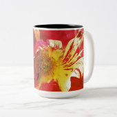 Tasse 2 Couleurs Coussin rond Rose Rouge (Devant droit)