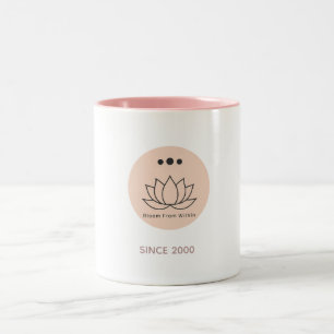 Tasse 2 Couleurs Coussin Zen Personnalisé Fleur de Lotus Minimalist