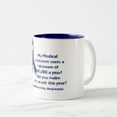 Tasse 2 Couleurs Coût de la médecine Sensibilisation à l'arthrite r (Devant droit)