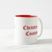 Tasse 2 Couleurs Couture de Noël (Devant droit)