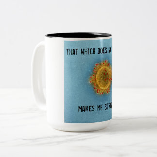 Tasse 2 Couleurs Covid-19 Coffee Mug. 15 oz.Noir et Blanc.