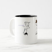 Tasse 2 Couleurs Cowboy d'humour de clarinette (Devant gauche)