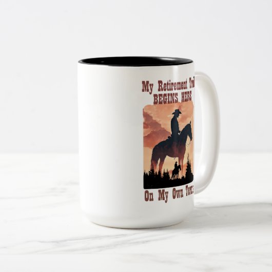 Tasse 2 Couleurs Cowboy Western Active Retraite extérieure (Devant droit)