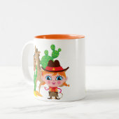 Tasse 2 Couleurs Cowgirl et Horse (Devant gauche)