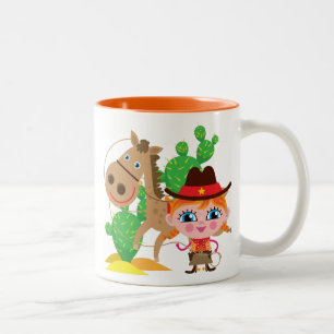 Tasse 2 Couleurs Cowgirl et Horse